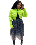 Hot Sale Long Slim Sleeve Mini Jacket Gray Pink Green Blue Orange S-XL
