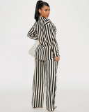 Stripe Women Fashion Hot Women Leisure Two Piece Pant Set S-XXL