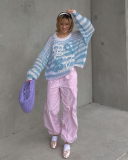 Colorful Knitted Women Sweater Tops S-L
