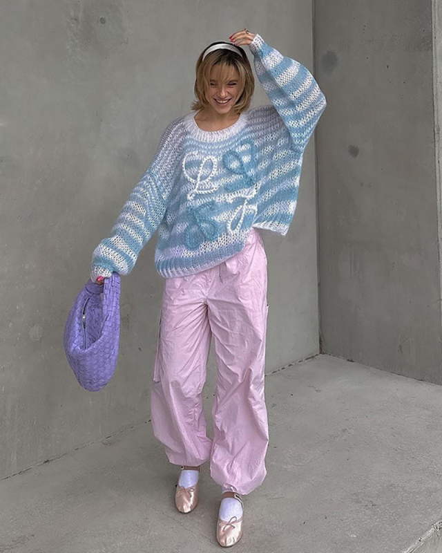 Colorful Knitted Women Sweater Tops S-L