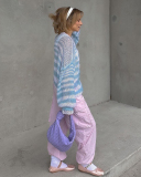 Colorful Knitted Women Sweater Tops S-L