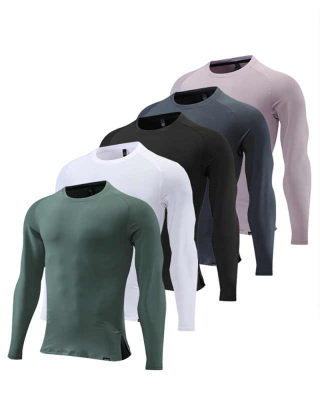 Sports Long Sleeve Crew Neck Men's Autumn Running Top M-3XL