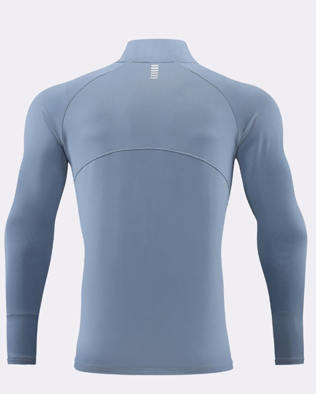 Fall Men's Long Sleeve Half Zipper Quick Dry Stand Collar Sports Top XS-4XL