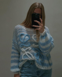 Colorful Knitted Women Sweater Tops S-L