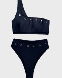 Black New Arrival Hot Two Piece Swimwear S-L