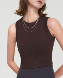 Seamless Fixed Bra Solid Color Women Sports Vest S-XL(With Pad)