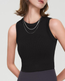 Seamless Fixed Bra Solid Color Women Sports Vest S-XL(With Pad)