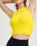 Seamless Fixed Bra Solid Color Women Sports Vest S-XL(With Pad)