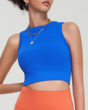 Seamless Fixed Bra Solid Color Women Sports Vest S-XL(With Pad)