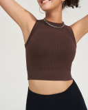 Seamless Fixed Bra Solid Color Women Sports Vest S-XL(With Pad)