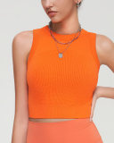 Seamless Fixed Bra Solid Color Women Sports Vest S-XL(With Pad)