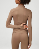 Women Long Sleeve Slim Coat Fashion Bra High Waist Pants Yoga Three Piece Sets S-XL