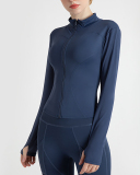 Multicolor Available Solid Color Long Sleeve Slim Fitness Sports Coat S-3XL