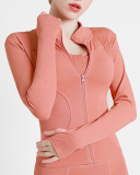 Multicolor Available Solid Color Long Sleeve Slim Fitness Sports Coat S-3XL