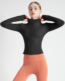 Multicolor Available Solid Color Long Sleeve Slim Fitness Sports Coat S-3XL