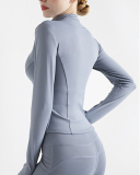 Multicolor Available Solid Color Long Sleeve Slim Fitness Sports Coat S-3XL