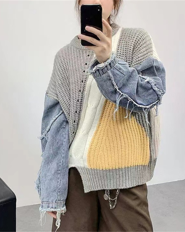 Women Knitted Fashion Autumn Winter Tops