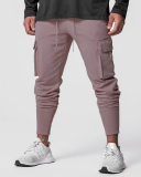 Hot Sale Fashion Men's Running Fitness Long Sleeve Pullover Hoodies Side Pocket Pants Two Pieces Set S-2XL
