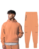 Hot Sale Fashion Men's Running Fitness Long Sleeve Pullover Hoodies Side Pocket Pants Two Pieces Set S-2XL
