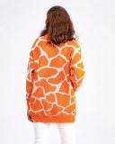 Jacquard Sweater V-neck Long Pattern Loose Jacket Cardigans