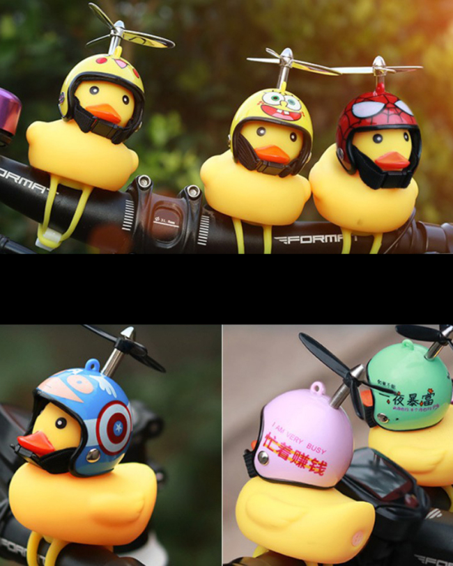 Car Cycling Decoration Wearing Helmet Tiktok Small Yellow Duck