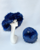 Trendy Popular Warming Imitation Raccoon Fur Hat Bag Sets