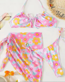 Floral Printed Women 3 Piece Set Swimwear S-L