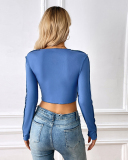 Short Style Long Sleeve Women Tops S-XL