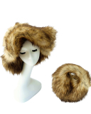 Trendy Popular Warming Imitation Raccoon Fur Hat Bag Sets