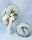 Trendy Popular Warming Imitation Raccoon Fur Hat Bag Sets