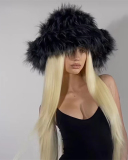 Trendy Popular Warming Imitation Raccoon Fur Hat Bag Sets