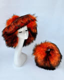 Trendy Popular Warming Imitation Raccoon Fur Hat Bag Sets