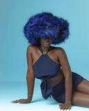 Trendy Popular Warming Imitation Raccoon Fur Hat Bag Sets