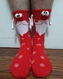 Hand-in-hand Socks Couples Magnetic Pull Cute Christmas Socks Cotton Stick Magnet Midtube Socks