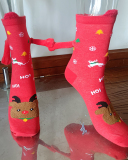 Hand-in-hand Socks Couples Magnetic Pull Cute Christmas Socks Cotton Stick Magnet Midtube Socks