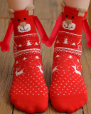 Hand-in-hand Socks Couples Magnetic Pull Cute Christmas Socks Cotton Stick Magnet Midtube Socks