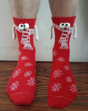 Hand-in-hand Socks Couples Magnetic Pull Cute Christmas Socks Cotton Stick Magnet Midtube Socks