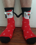 Hand-in-hand Socks Couples Magnetic Pull Cute Christmas Socks Cotton Stick Magnet Midtube Socks
