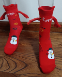 Hand-in-hand Socks Couples Magnetic Pull Cute Christmas Socks Cotton Stick Magnet Midtube Socks