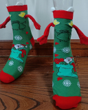 Hand-in-hand Socks Couples Magnetic Pull Cute Christmas Socks Cotton Stick Magnet Midtube Socks