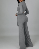 Long Sleeve V-neck Autumn Two Piece Pant Outfits S-XXL