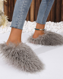 Popular Warm Housewear Mongolian Fur Slides 36-51