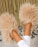 Popular Warm Housewear Mongolian Fur Slides 36-51