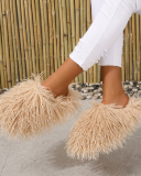 Popular Warm Housewear Mongolian Fur Slides 36-51