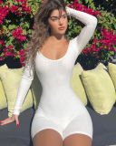 U-neck Women Elastic Romper S-L