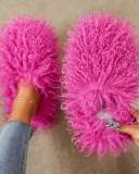 Popular Warm Housewear Mongolian Fur Slides 36-51