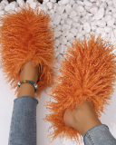 Popular Warm Housewear Mongolian Fur Slides 36-51