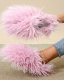 Popular Warm Housewear Mongolian Fur Slides 36-51