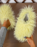 Popular Warm Housewear Mongolian Fur Slides 36-51