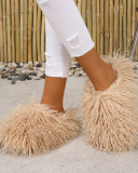 Popular Warm Housewear Mongolian Fur Slides 36-51